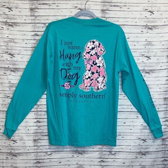 Simply Southern I Just Wanna Hang with My Dog Long Sleeve Printed Tee - Picture 4 of 8